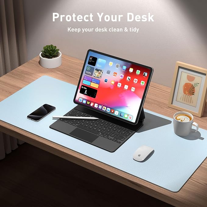 Aothia Leather Desk Pad Protector, Office Desk Mat, Large Mouse Pad, Non-Slip - Image 3