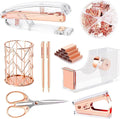 Famassi Rose Gold Desk Accessories，Office Supplies Set Acrylic Stapler Set by Famassi