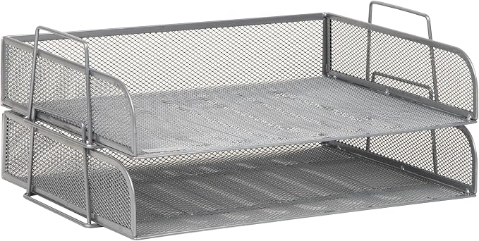Mind Reader Stackable Paper Tray, Desktop Organizer, File Storage, Metal Mesh - Image 7