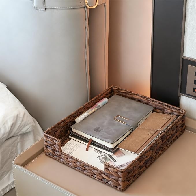PINXIURY Water Hyacinth Letter Tray - Image 3