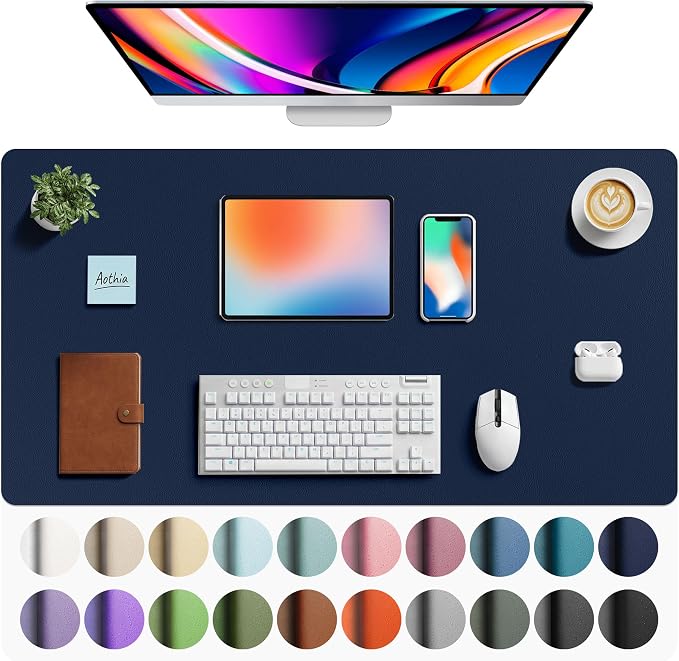 Aothia Faux Leather Desk Mat by AothiaSimpleNaturalUnique