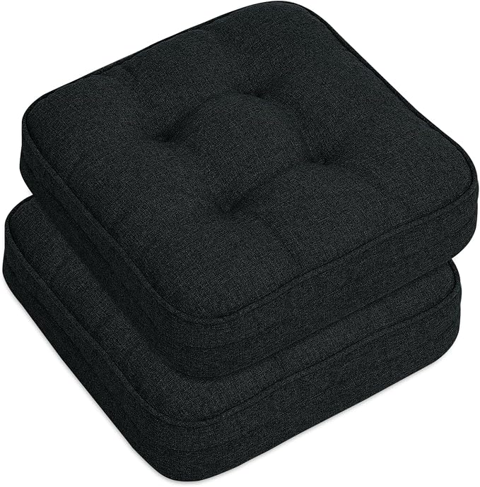 GOFORIT Chair Cushions Set of 2, Tufted Shredded Memory Foam Chair Pads by Unknown