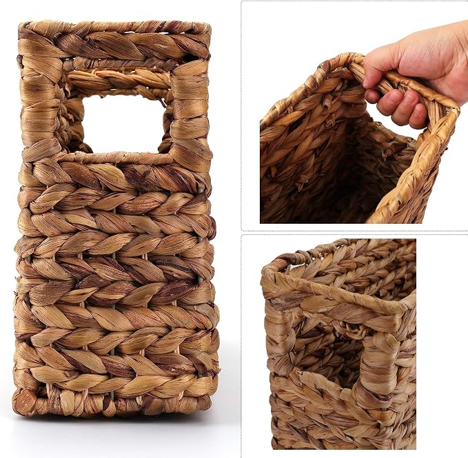 Yesland Hand-Woven Narrow Water Hyacinth Holder Wicker Basket, 15.5 x 5.5 x - Image 3