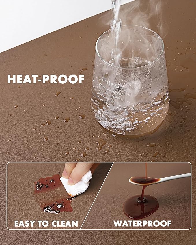 YSAGi Double-Sided Desk Pad, Leather Desk Mat, Eco Cork Desk Pad Protector - Image 5