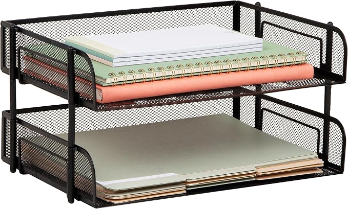 Mind Reader 2-Tier Stackable Paper Tray, Desktop Organizer by MindReader