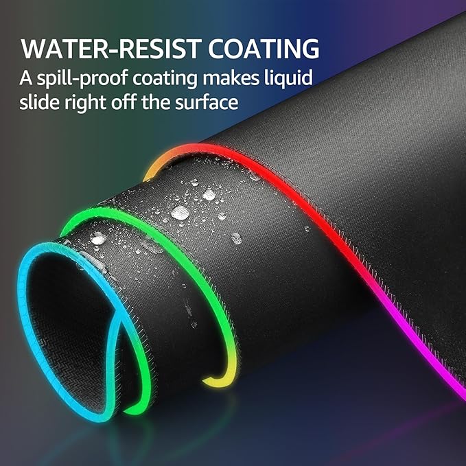 KTRIO RGB Large Gaming Mouse Pad, 35.4 x 15.7 in, RGB Black, XXXL | Smooth - Image 5