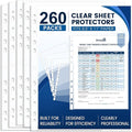 260 Pack Clear Sheet Protectors 8.5 x 11 Inch Easy-Open, Transparent Plastic by Ovlospa