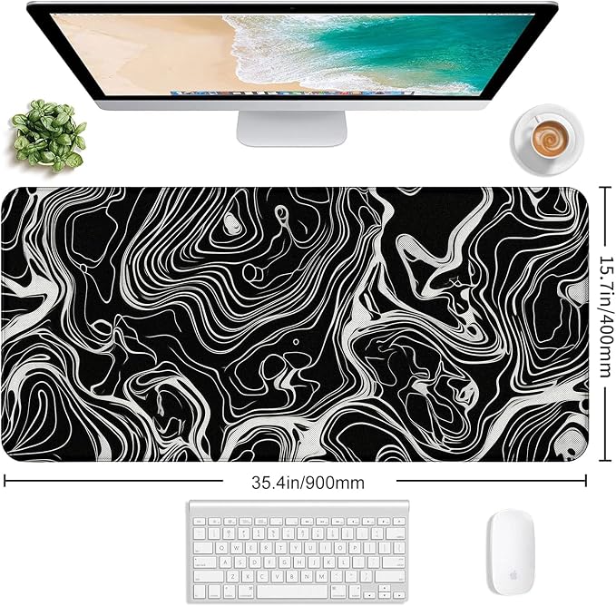 Marble Patterned XL Gaming Mouse Pad, Suitable - Image 2