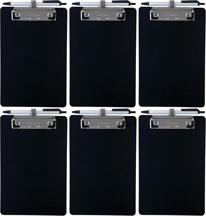 Trade Quest Small Memo Clipboard 6'' x 9'' Pen Holder Clip Plastic by Trade+Quest+Global+Corp