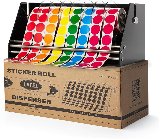 Roll Label Dispenser for Sticker Labels | Thick Durable Acrylic Sticker Roll by SutterSigns