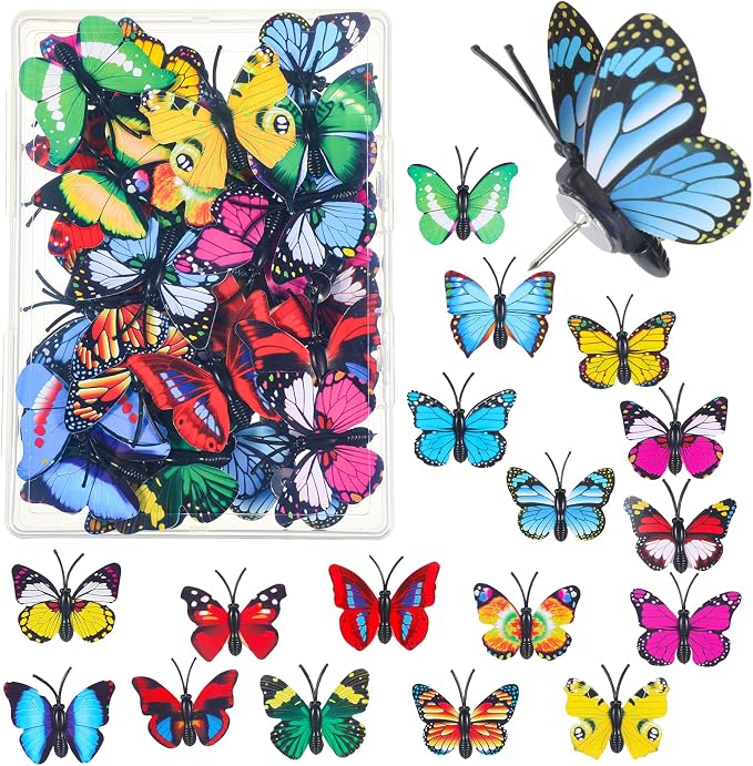 40 Pcs Decorative Butterfly Push Pins by Unknown