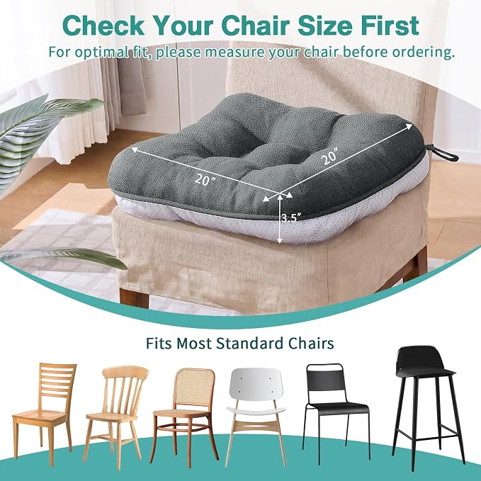 BETU Chair Cushions for Dining Chairs, 3.5" Thick Kitchen Table Chair Pads - Image 4
