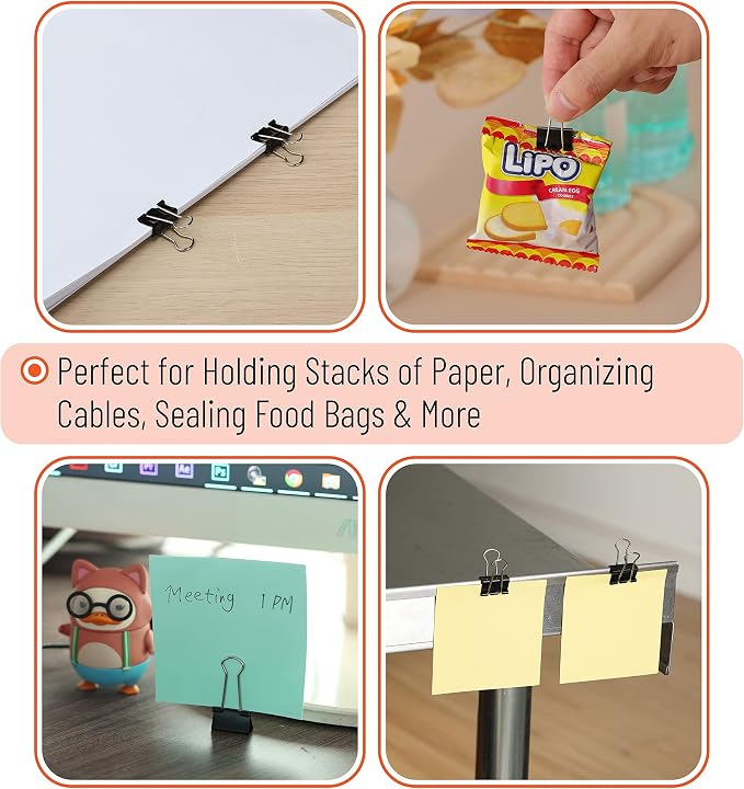 Mr. Pen- Small Binder Clips, Small Size | Black Metal Binder Paper Clips - Image 5