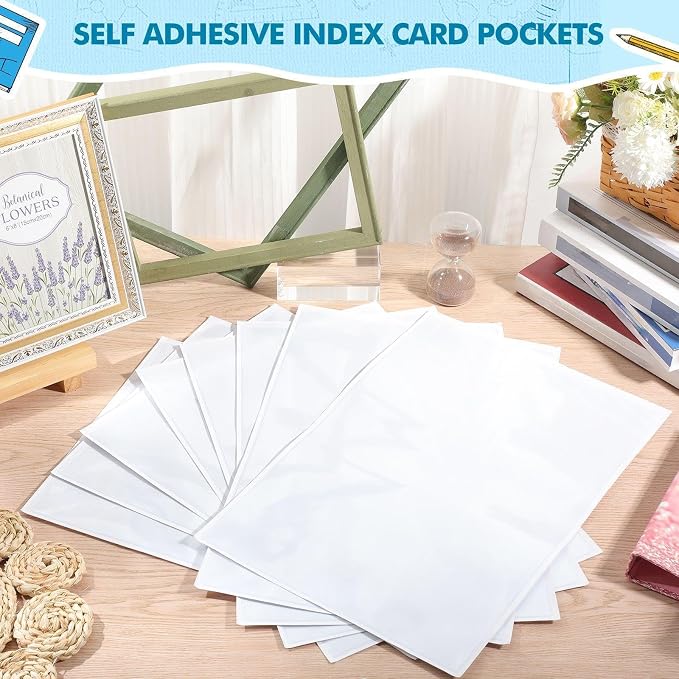 Outus 30 Pcs Self Adhesive Shop Ticket Holders Clear Plastic Sleeves Adhesive - Image 5