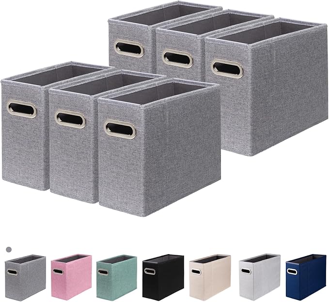 6 Packs Letter Size File Organizer, File Folders Organizer, Fabric Storage Box by ComfortKeeper