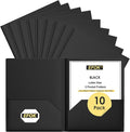 10 Pack Heavy Duty Black Plastic Folders by EFOK
