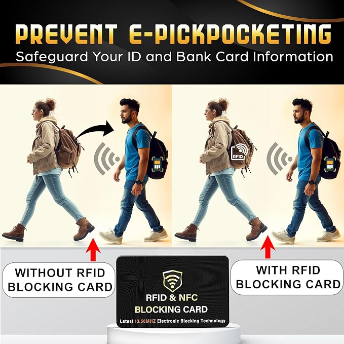SaiTech IT 5 Pack RFID Blocking Card, One Card Protects Entire Wallet Purse - Image 3