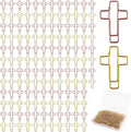 140 Pack Cross Paper Clips, Metal Cross Shaped Bookmarks by Unknown