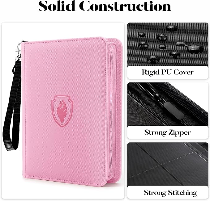 Fabmaker Premium 4 Pocket Zip Card Binder, Trading Card Binder - Image 2
