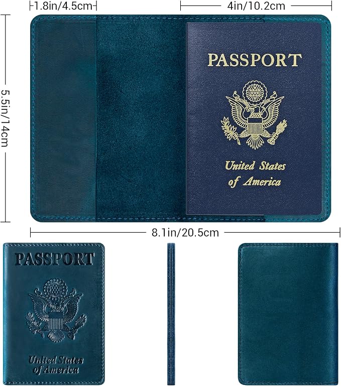 BIAOTIE Premium Leather Passport Holder Covers, Rfid Travel Wallet Passport - Image 3