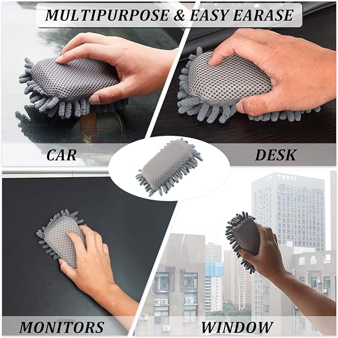 Zonon 4 Pieces Dry Erase Eraser Microfiber Shag Washable Whiteboard Eraser - Image 5