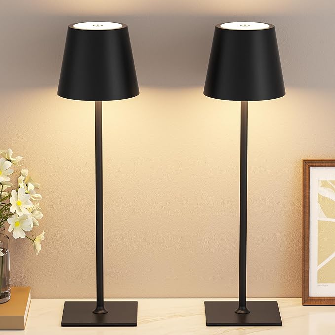 Kakanuo Cordless Rechargeable Table Lamp Black 5000mAh Battery Operated Lamps - Image 9