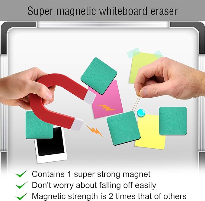 Mini Dry Erase Erasers, IHPUKIDI 48 Pack Magnetic Whiteboard Dry Erasers - Image 5