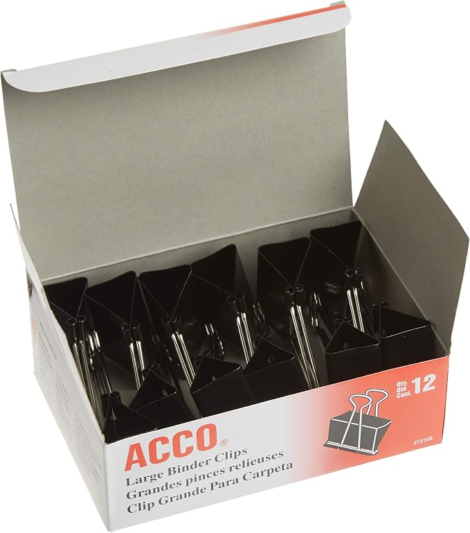 ACCO Binder Clips, 2 Boxes, 12 Clips/Box - Image 3