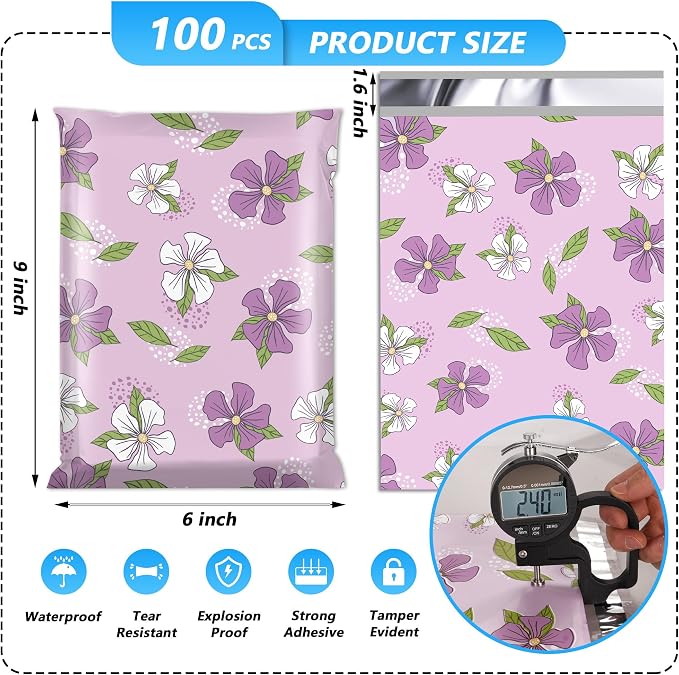 Poly Mailer 6x9 Inch 100 Pcs, Waterproof and Tear-Resistant Shipping Bags - Image 2
