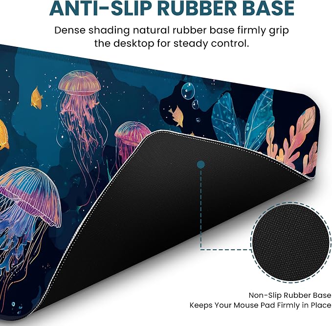 Aesthetic Desk Mat, Cute Ocean Jellyfish Desk Pad Protector - Image 3