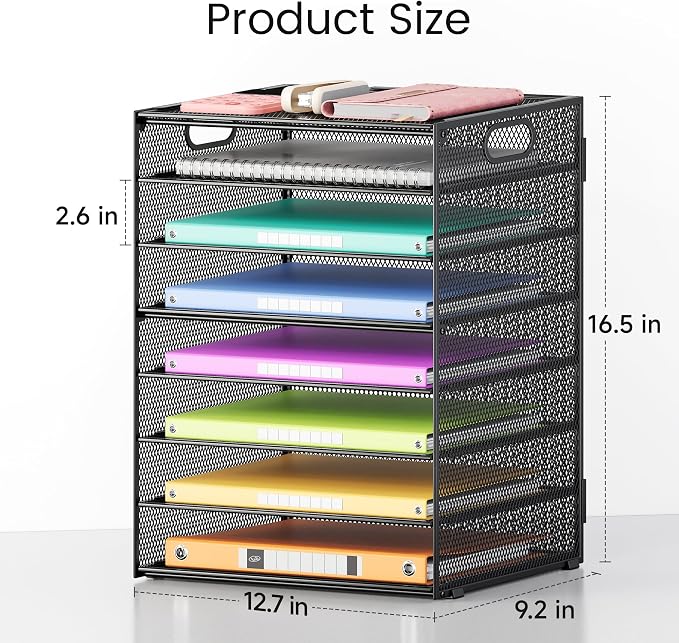 Lavatino 2 Pack 8-Tier Office Desk File Organizer, Letter Tray Paper Organizer - Image 2
