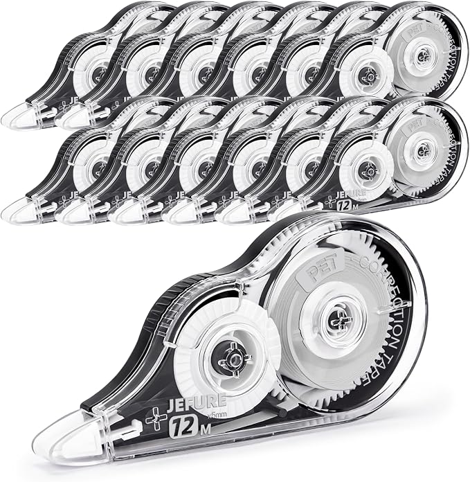 12 Pcs Correction Tape, 39.37 Ft White Wrong Out Tear-Resistant Bulk, Instant by JEFURE