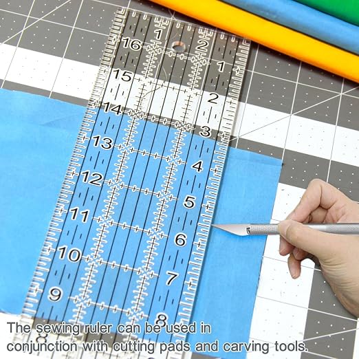 Acrylic Quilters Ruler, Sewing Ruler, 3-Inch by 17-Inch, Non Slip Rings 15 - Image 6