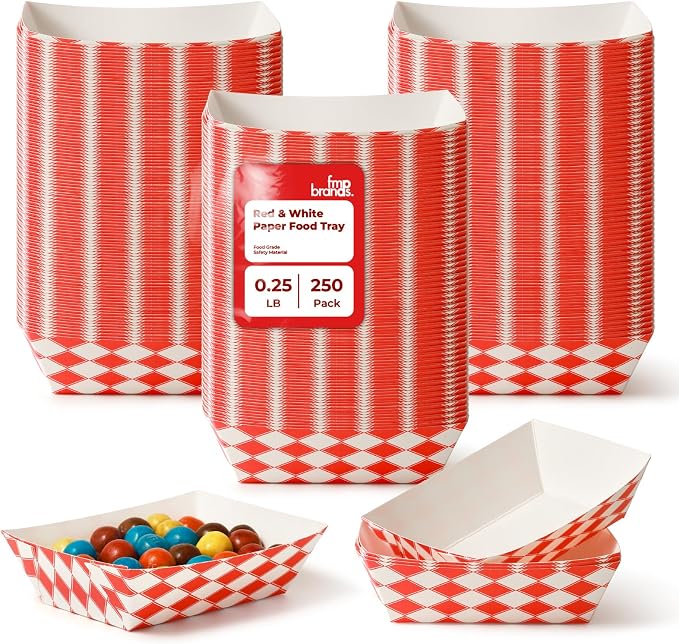 Fit Meal Prep [250 Pack 0.25 lb Paper Food Boats Heavy Duty Disposable Food by FMPBRANDS
