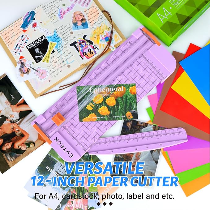 Evteck Paper Cutter 12 Inch Paper Trimmer Slider Crafting Scrapbooking Supplies - Image 5