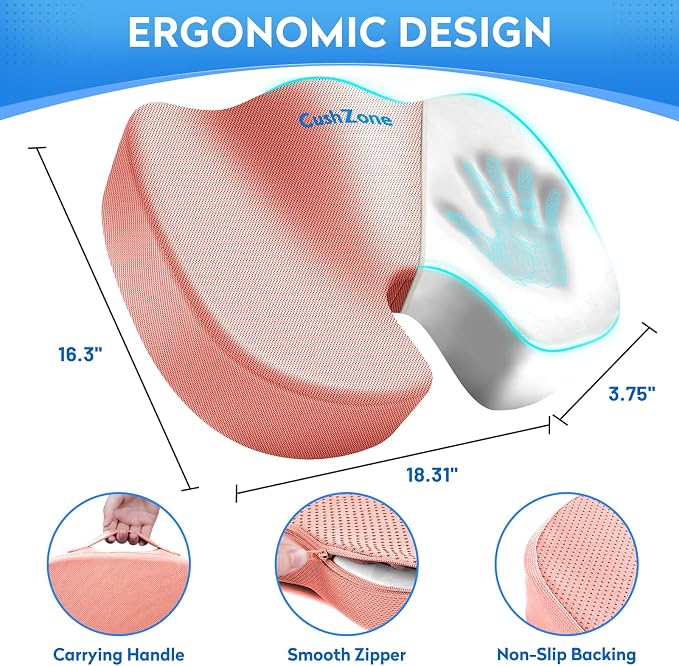 CushZone Seat Cushion, Office Chair Cushions, Car Seat Cushion, Non-Slip - Image 3