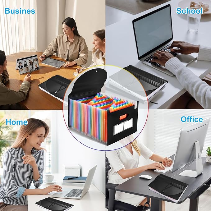 37 Pockets Accordion File Organizer Desktop Expanding File Folders - Image 5