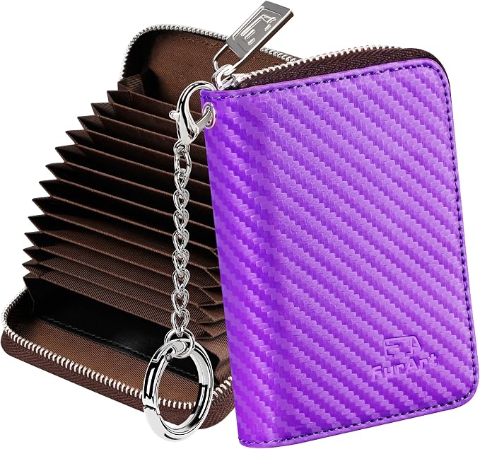 FurArt Zipper Wallet Women, RFID Blocking Credit Card Wallet, Business Card by FurArt