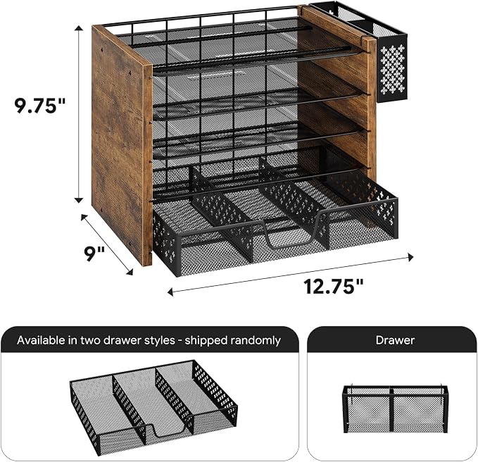 Simple Trending 5-Tier Wood Desk Organizer, Desk Organizers and Accessories - Image 3