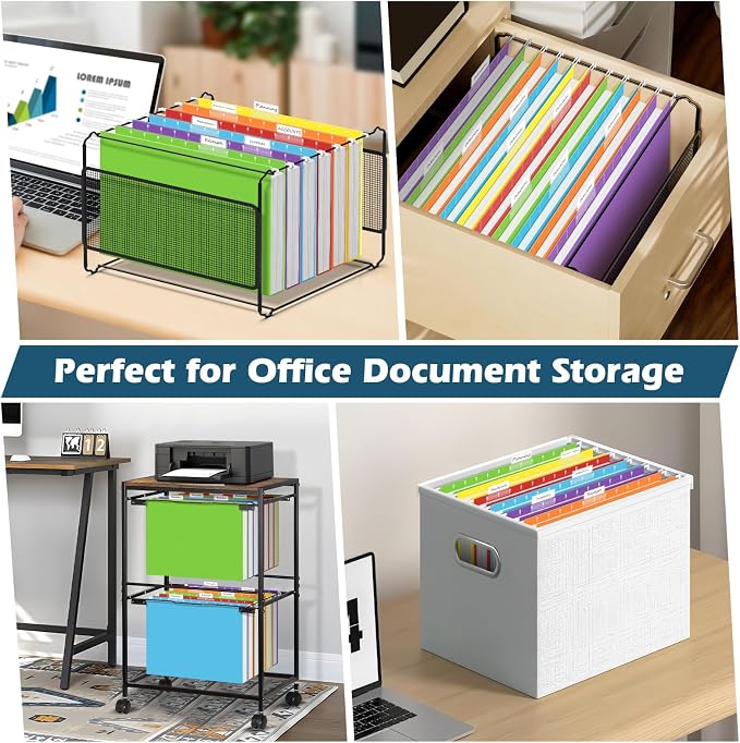 V-Opitos 72 Pack 1 Inch Expansion Hanging File Folders, Letter Size Hanging - Image 7