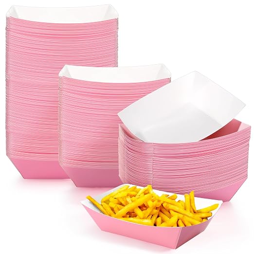Yinkin 200 Pcs Paper Boat Disposable Graduation Food Trays Nacho Trays Kraft by Yinkin