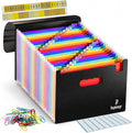 26 Pockets Plastic Accordion File Organizer, Expanding File Folder Organizer by Heptazopy