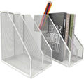 Mesh Magazine File Holder, 2 Pack Set, Desk Organizer | Sturdy metal mesh file by RHONZHAO