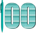 Deegtran 100 Pack No Bleed Teal Blue Barrel Click Pens, Wholesale Retractable by DEEGTRANPENS