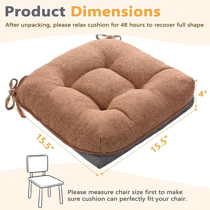 MAGIC ELEPHANT Chair Cushions for Dining Chair, Shredded Memory Foam Kitchen - Image 3