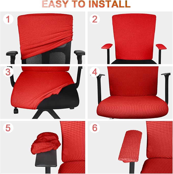 Tallew 4 Pcs Office Chair Covers Set Computer Universal Protective Stretchable - Image 5