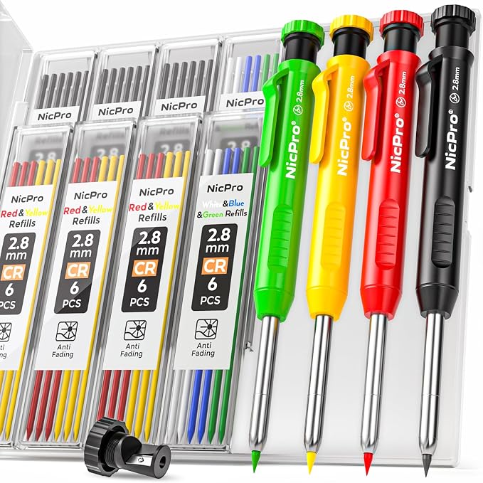 Nicpro 4 Pack Carpenter Pencil by Nicpro