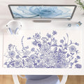 Colorful Star Large Mouse Pad, Floral Desk Mat Office Supplies, Waterproof Faux by ColorfulStar