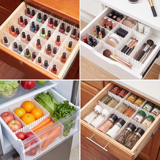 Vesici 80 Pcs Drawer Dividers Adjustable Plastic Organizer DIY Separators - Image 5