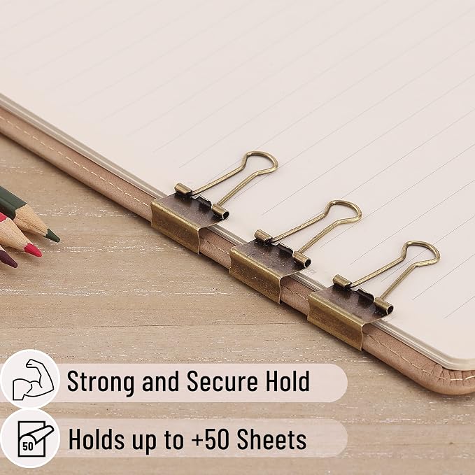 Mr. Pen- Small Binder Clips, Small Size | Bronze Metal Binder Paper Clips - Image 6